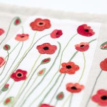 Pochon bicolore coquelicots