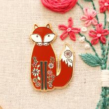 Porte-aiguilles aimanté “renard fleuri”