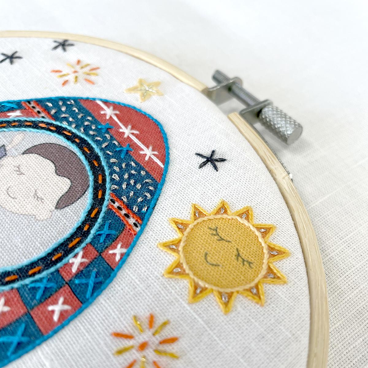 Kit de broderie Mikiprojekt - Fusée - Au son des grillons