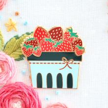 Porte-aiguilles aimanté “panier de fraises”