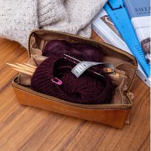 Grande trousse en cuir - Camel