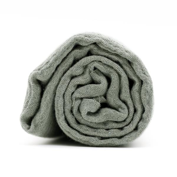Gaze de coton vert de gris - Coupon