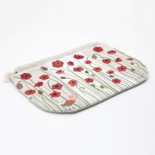 Pochon bicolore coquelicots