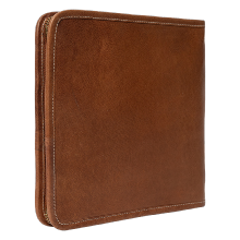 Pochette des brodeuses en cuir noyer