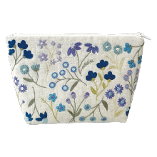 Trousse fleurie - Bleue