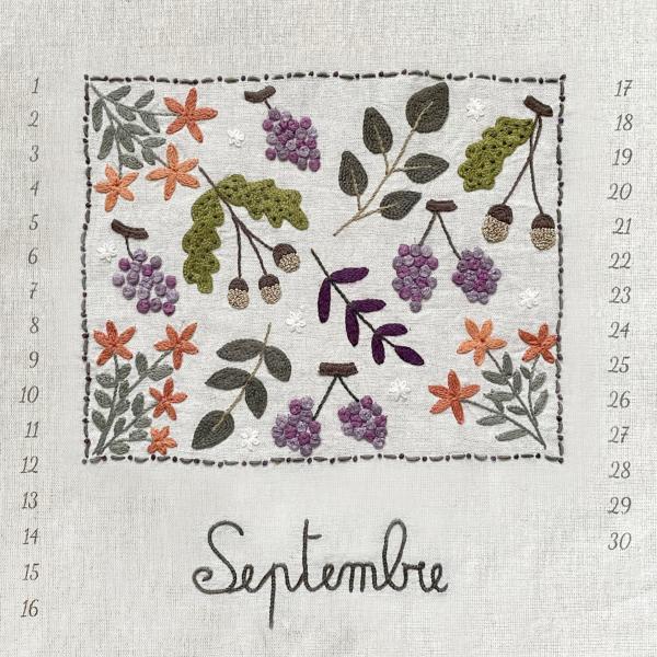 calendrier perptuel diy broderie septembre