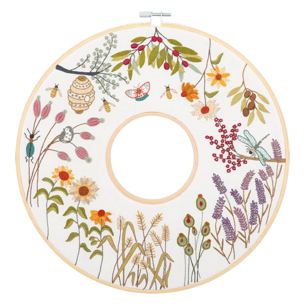 couronne broderie traditionnelle printemps