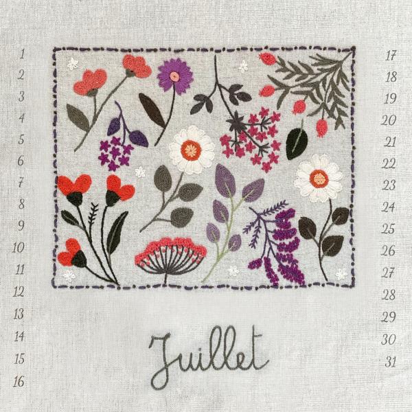 calendrier perptuel diy broderie juillet