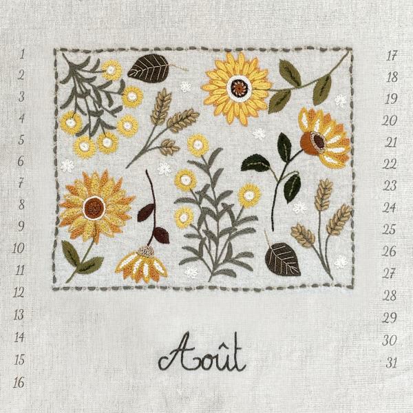 calendrier perptuel diy broderie aout